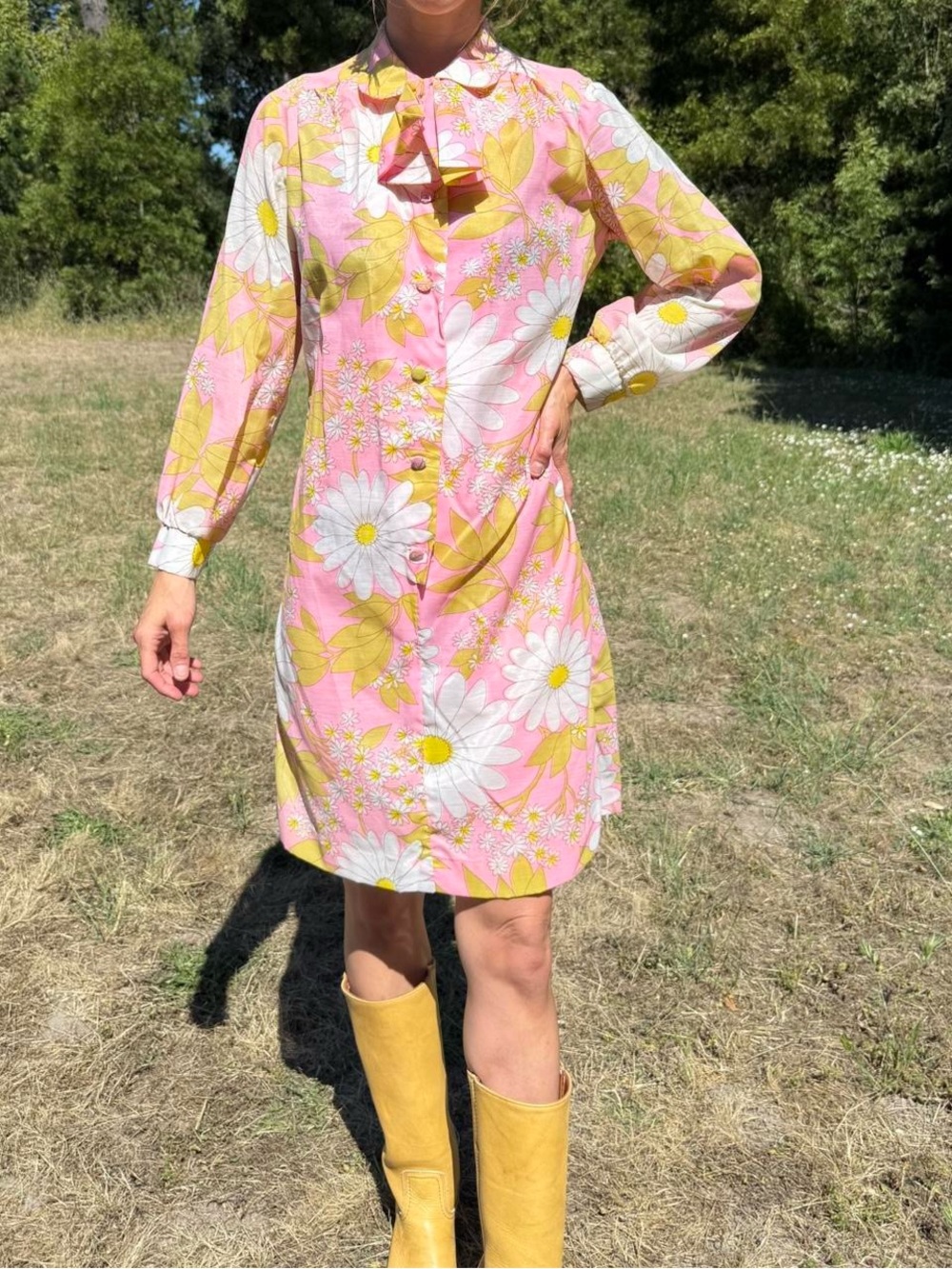 Vintage 1960s flower power dress
